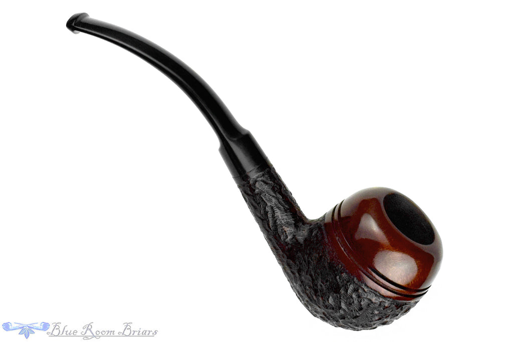 Blue Room Briars is proud to present this Julius Vesz 64 Bent Partial Carved Apple Estate Pipe