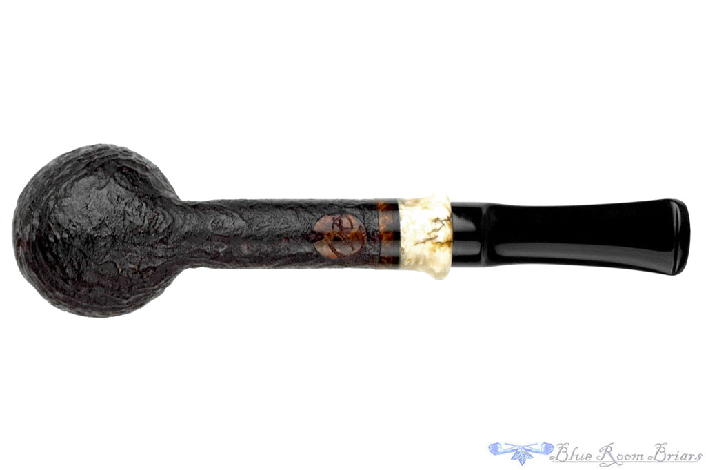 Nils Frederiksen Pipe A Sandblast Billiard with Musk Ox and Custom Brass and Brazilian Rosewood Tamper