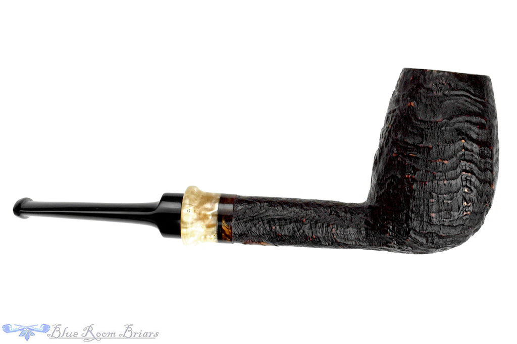 Nils Frederiksen Pipe A Sandblast Billiard with Musk Ox and Custom Brass and Brazilian Rosewood Tamper