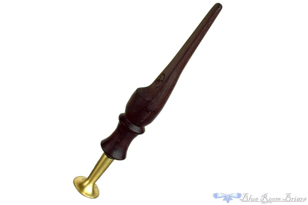 Nils Frederiksen Pipe A Sandblast Billiard with Musk Ox and Custom Brass and Brazilian Rosewood Tamper