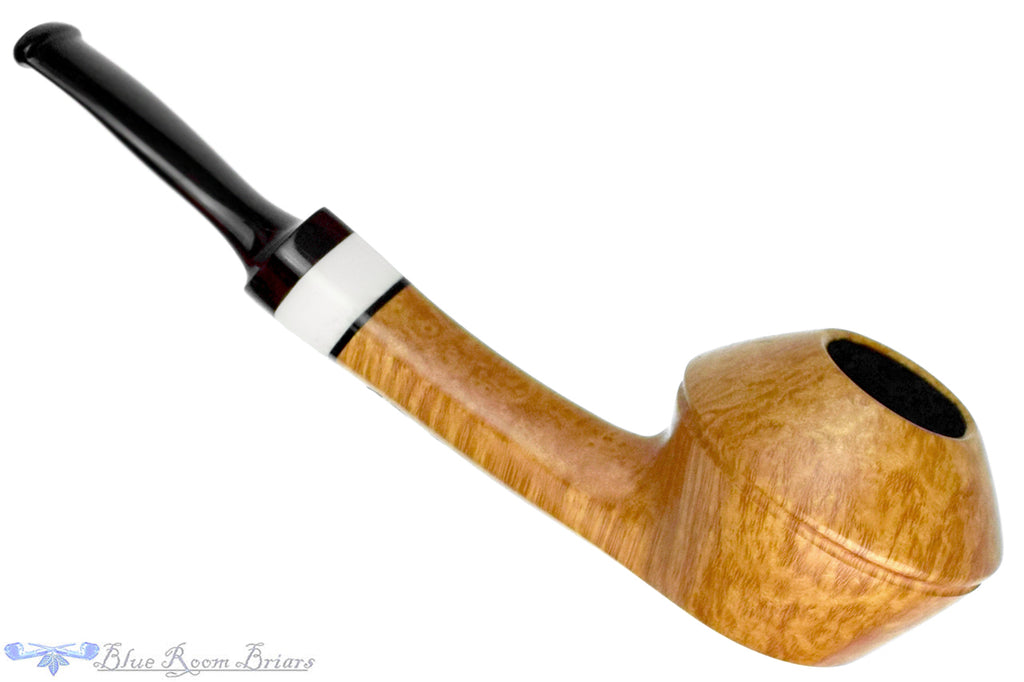 Blue Room Briars is proud to present this Nils Frederiksen Pipe Shooting Star Bent Bulldog with Brindle Forked Stem and Ivorite with Custom Boxwood and Brass Tamper
