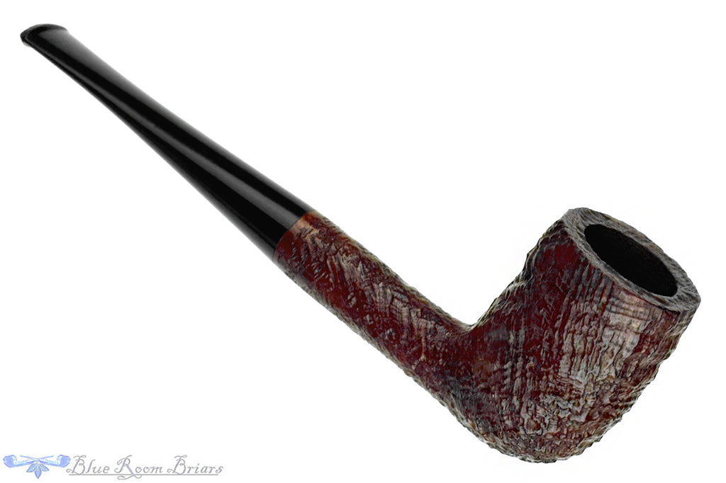 Blue Room Briars is proud to present this Sasieni Four Dot Ruff-Root "Warwick" Sandblast Billiard Sitter Estate Pipe