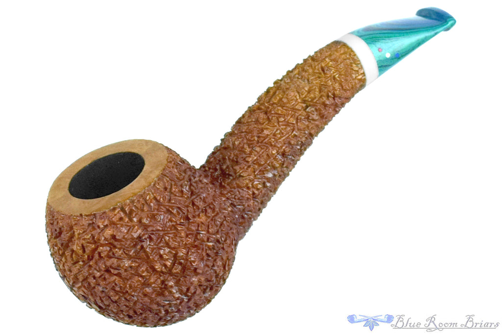 Blue Room Briars is proud to present this Dr. Bob Pipe Tan Rusticated Hawkbill with Acrylic