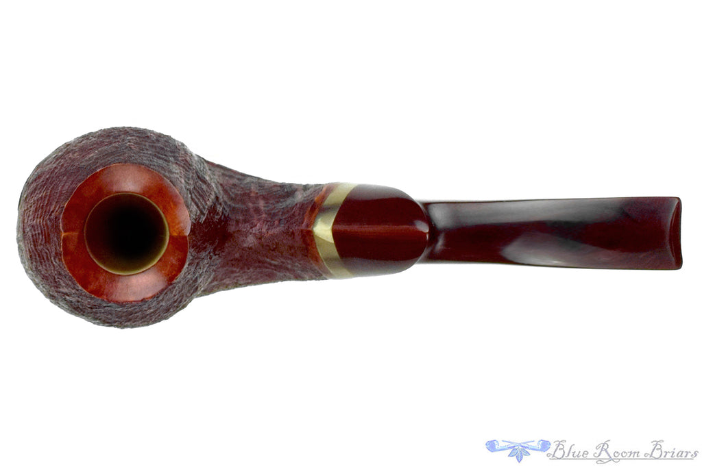 Blue Room Briars is proud to present this Drew Dunn Pipe Bent Sandblast Volcano with Horn