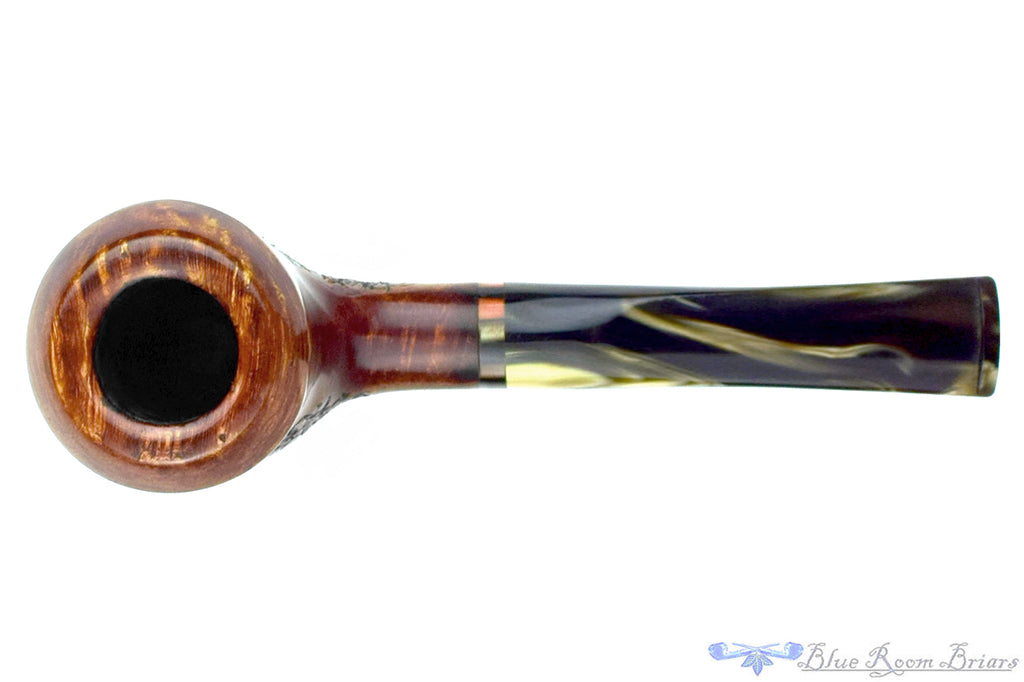 Blue Room Briars is proud to present this Ranz Freehand Pipe Partial Carved Poker Sitter with Acrylic