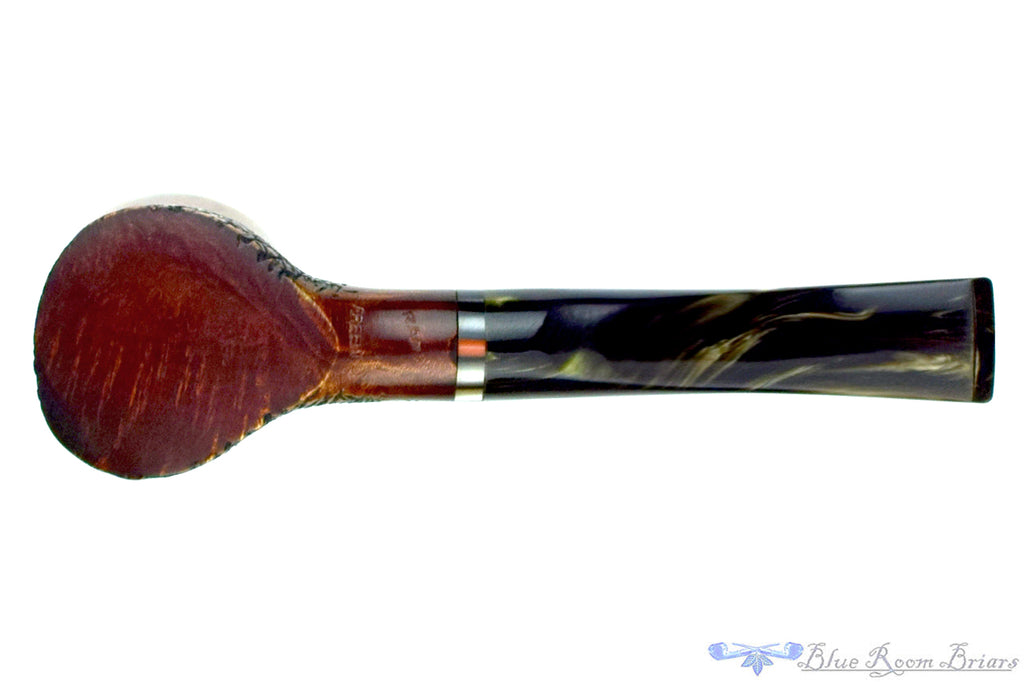 Blue Room Briars is proud to present this Ranz Freehand Pipe Partial Carved Poker Sitter with Acrylic