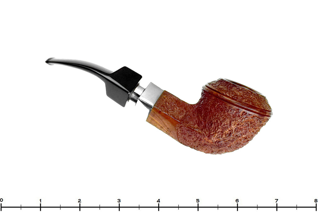 Blue Room Briars is proud to present this Ardor Urano Bent Rusticated Bulldog with Silver Estate Pipe