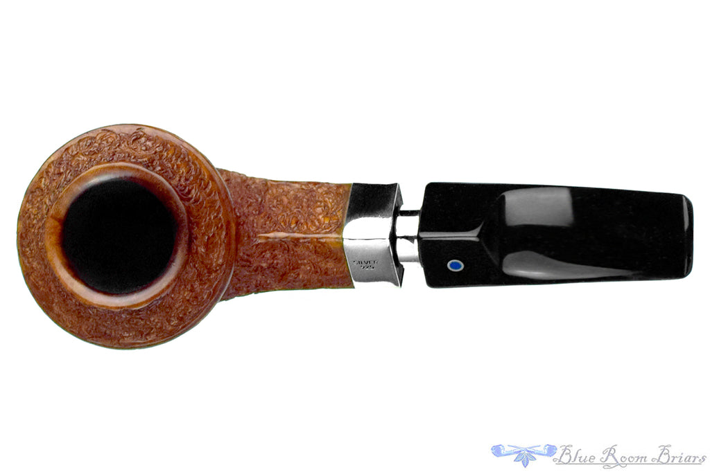 Blue Room Briars is proud to present this Ardor Urano Bent Rusticated Bulldog with Silver Estate Pipe