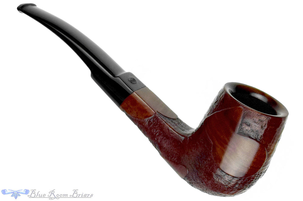 Blue Room Briars is proud to present this GBD Collector Tapestry 1688 (Pre-Cadogan) Partial Sandblast Bent Billiard with Panel Shank Estate Pipe