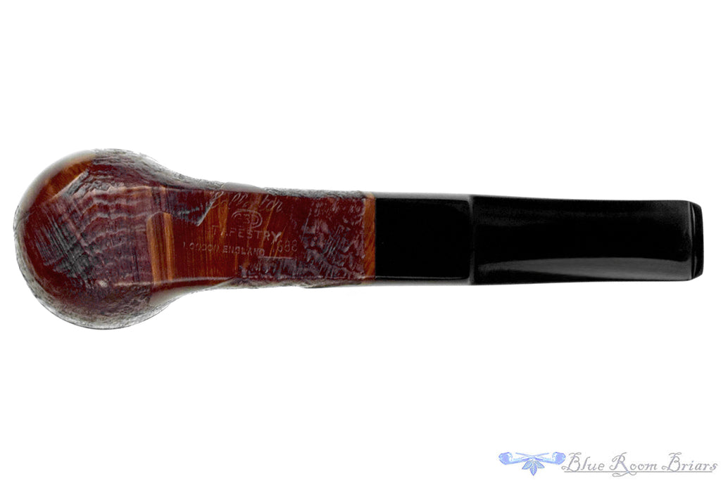 Blue Room Briars is proud to present this GBD Collector Tapestry 1688 (Pre-Cadogan) Partial Sandblast Bent Billiard with Panel Shank Estate Pipe