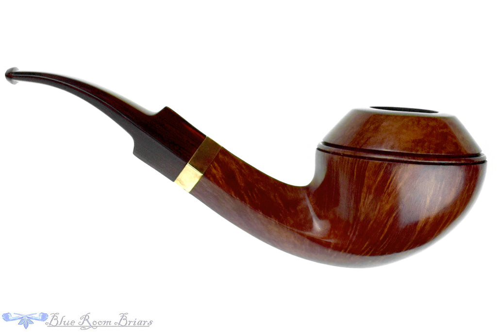 Stanwell Bent Bulldog (9mm Filter with Adapter) with Brass and Brindle Estate Pipe