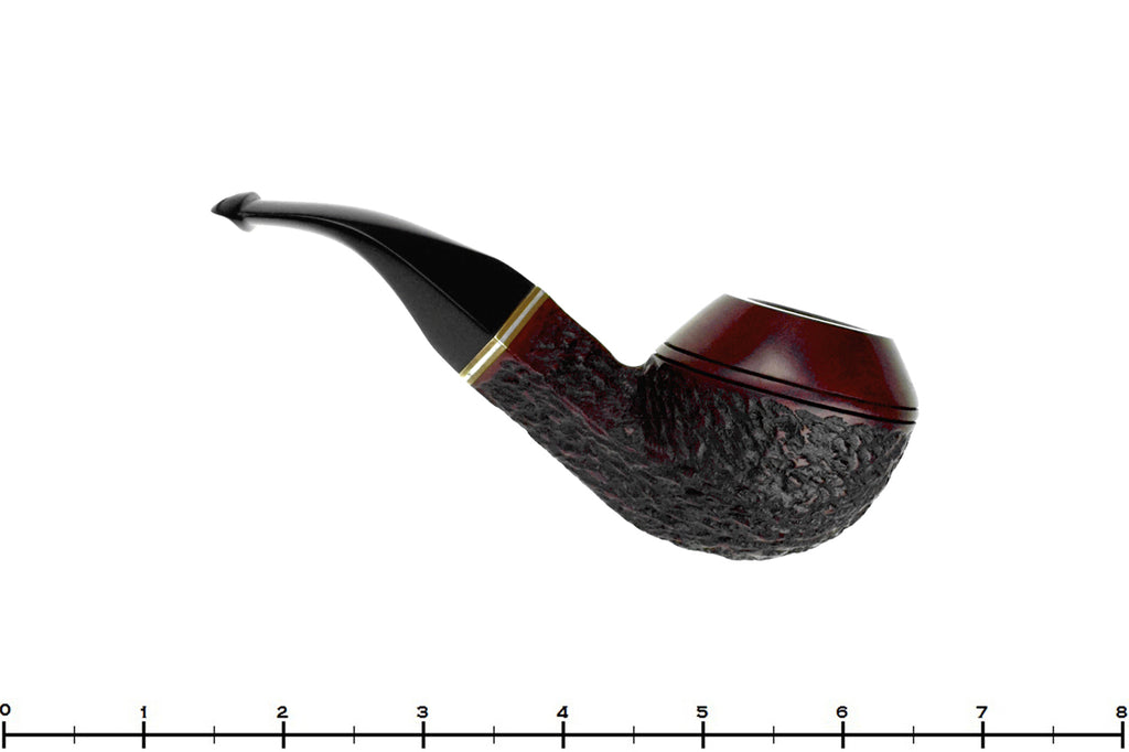Blue Room Briars is proud to present this Captain Pete (Peterson) XL80 Bent Partial Carved Bulldog with Brass, Nickel, and P-Lip Estate Pipe