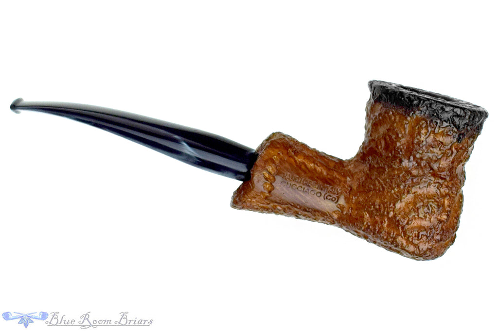Blue Room Briars is proud to present this Caminetto Business 142 Bent Rusticated Fumed Urn Estate Pipe