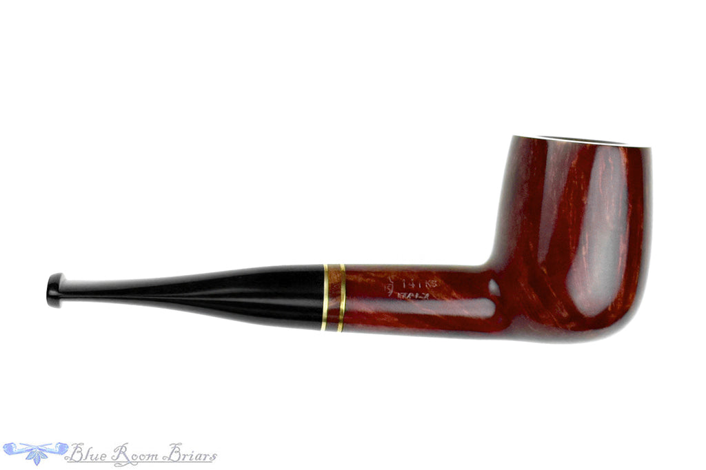 Blue Room Briars is proud to present this Savinelli Porto Cervo 141 KS Billiard Sitter (6mm Filter) with Brass UNSMOKED Estate Pipe