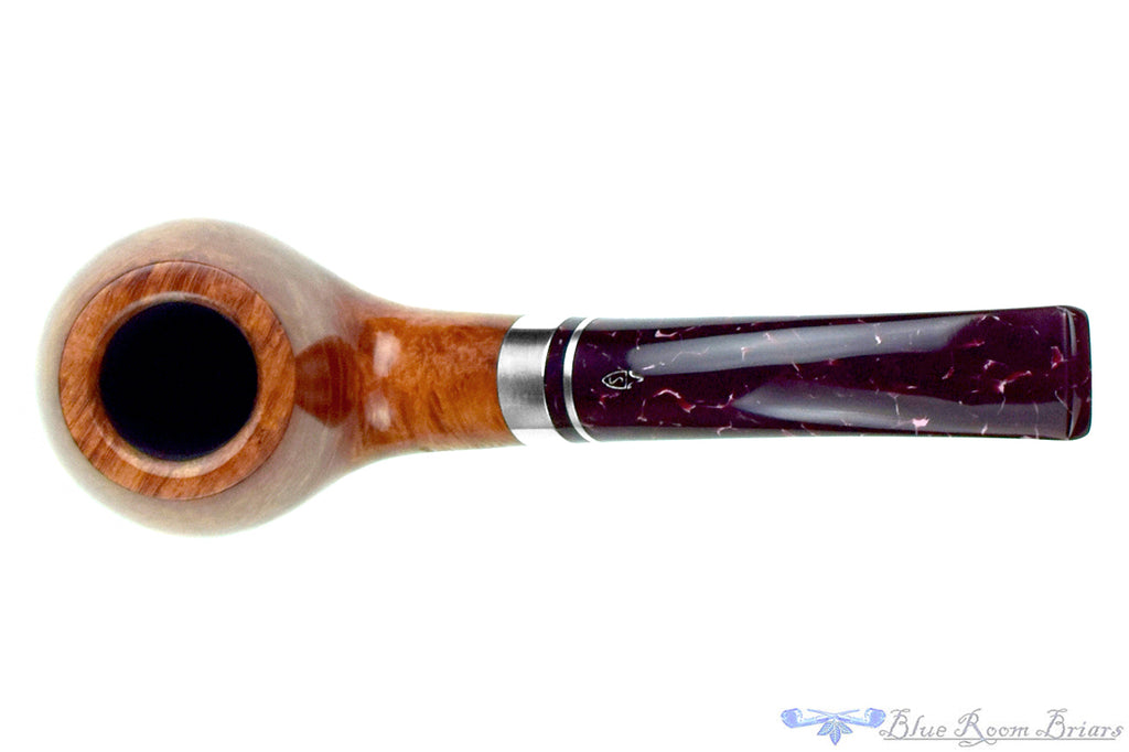 Blue Room Briars is proud to present this Savinelli Bacco 645 KS Bent Apple (6mm Filter) with Nickel Estate Pipe