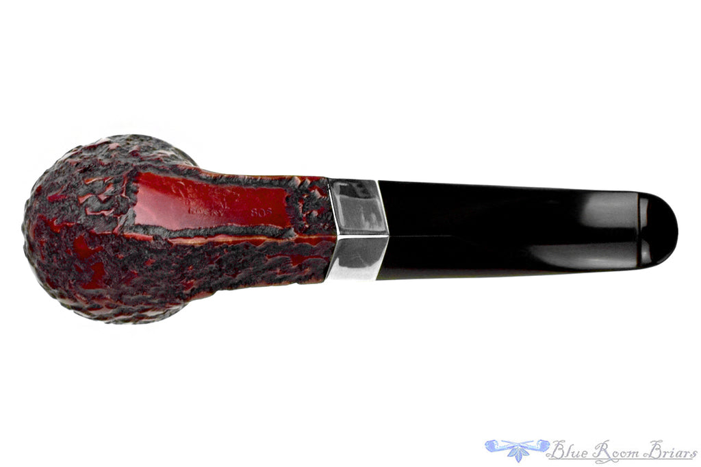 Blue Room Briars is proud to present this Peterson Donegal Rocky 80S Bent Rusticated Bulldog with Nickel and P-Lip UNSMOKED Estate Pipe