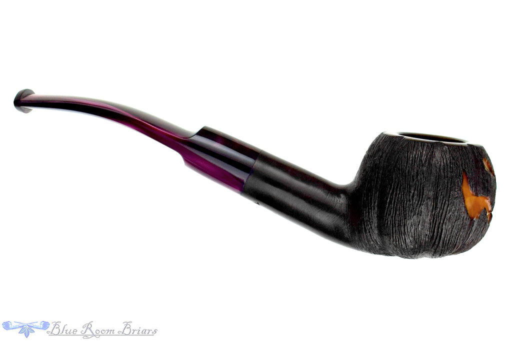 Blue Room Briars is proud to present this Blue Room Briars Pipe 2026 Halloween Bent Carved Glow in the Dark Jack-O'-Lantern