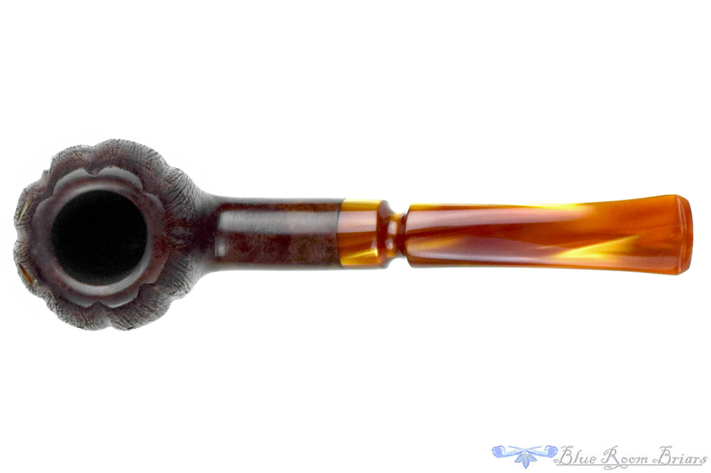 Blue Room Briars is proud to present this Blue Room Briars Pipe 2026 Halloween Bent Carved Glow in the Dark Jack-O'-Lantern