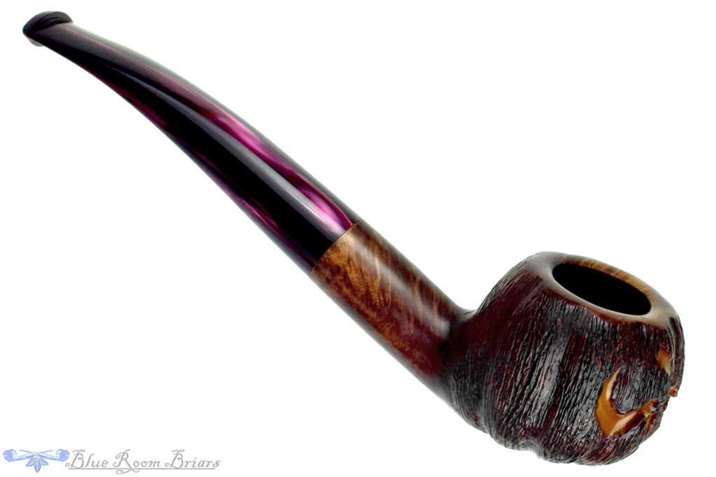 Blue Room Briars is proud to present this Blue Room Briars Pipe 2026 Halloween Bent Carved Glow in the Dark Jack-O'-Lantern