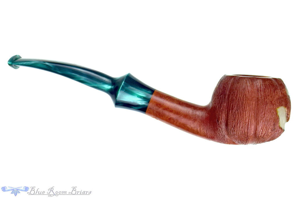 Blue Room Briars is proud to present this Blue Room Briars Pipe 2026 Halloween Bent Carved Glow in the Dark Jack-O'-Lantern