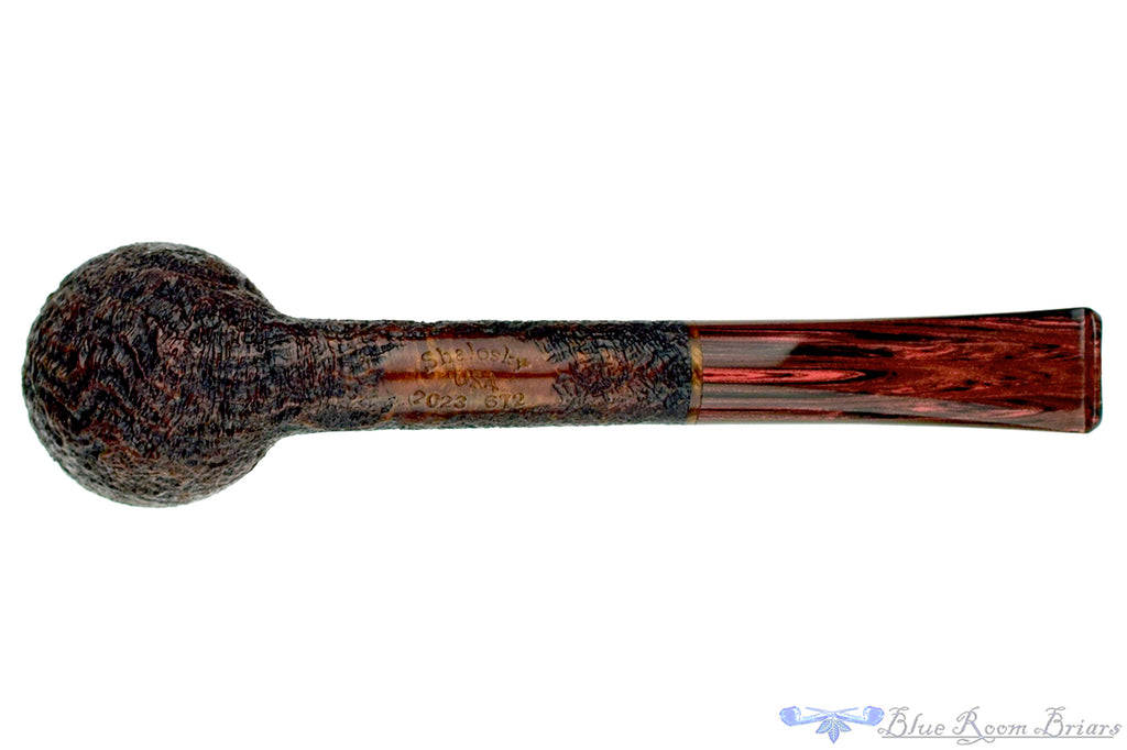 Blue Room Briars is proud to present this Bill Shalosky Pipe 672 Sandblast Rhodesian with Brindle