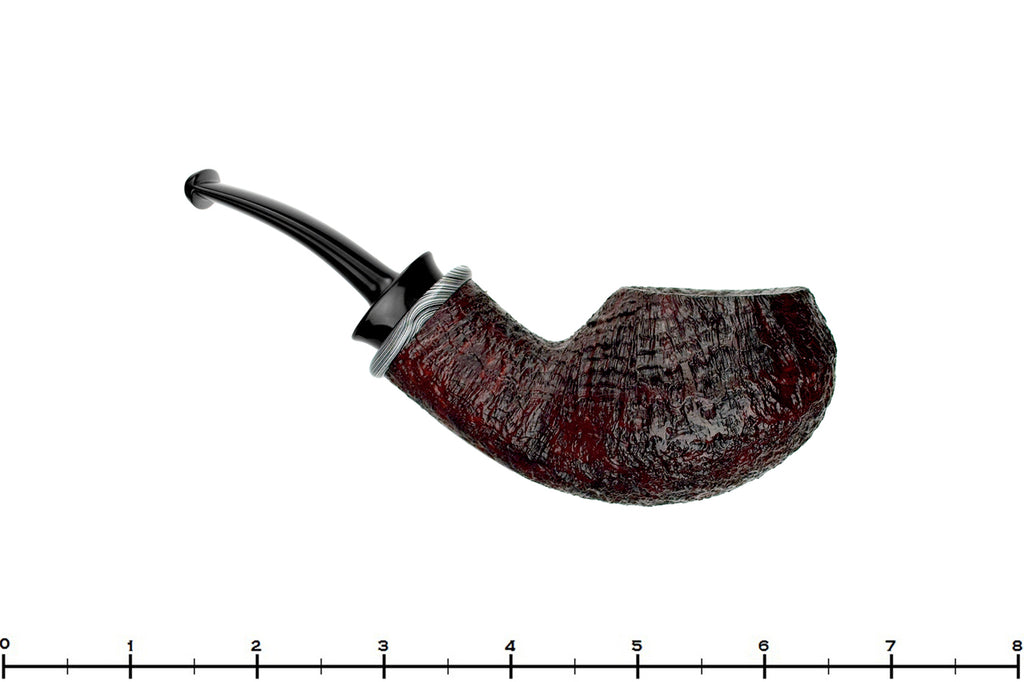 Blue Room Briars is proud to present this Bill Shalosky Pipe 670 Bent Sandblast Scoop with Fordite