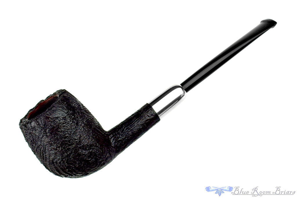 Yorgos Mitakidis Pipe 1325 Sandblast Strawberry Wood Billiard with Silver and Military Mount