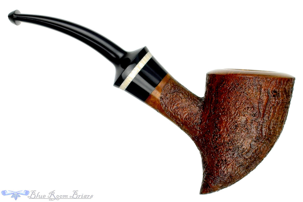 Blue Room Briars is proud to present this Russ Cook Pipe 2307 Sandblast Pickaxe with Ivorite