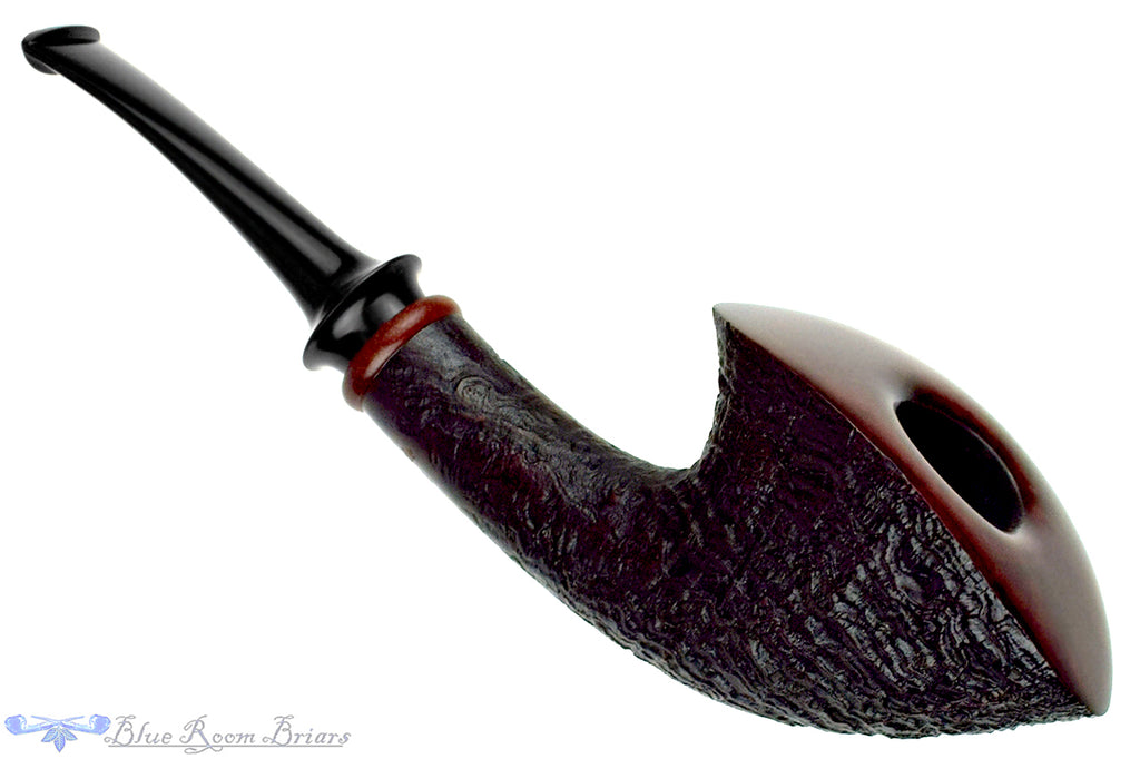 Blue Room Briars is proud to present this Jesse Jones Pipe 6325 Bent Sandblast Fan Dublin with Bloodwood