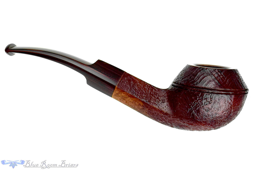 Blue Room Briars Pipe 4326 Bent Sandblast Bulldog with Brindle