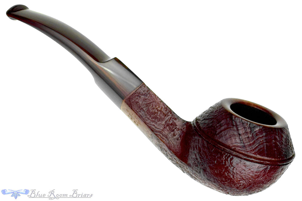 Blue Room Briars Pipe 4326 Bent Sandblast Bulldog with Brindle