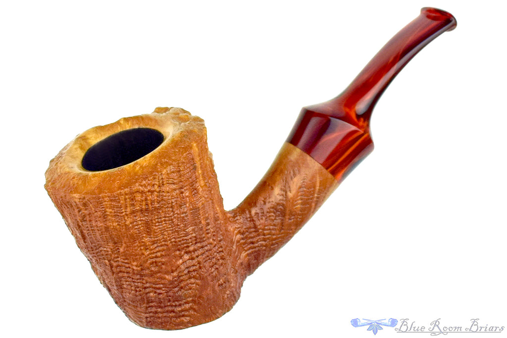 Blue Room Briars is proud to present this Nate King Pipe 1020 Bent Ring Blast Cherrywood Dublin Sitter with Resin Stem and Plateau