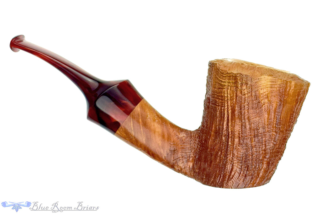 Blue Room Briars is proud to present this Nate King Pipe 1020 Bent Ring Blast Cherrywood Dublin Sitter with Resin Stem and Plateau