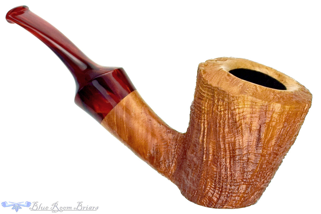 Blue Room Briars is proud to present this Nate King Pipe 1020 Bent Ring Blast Cherrywood Dublin Sitter with Resin Stem and Plateau