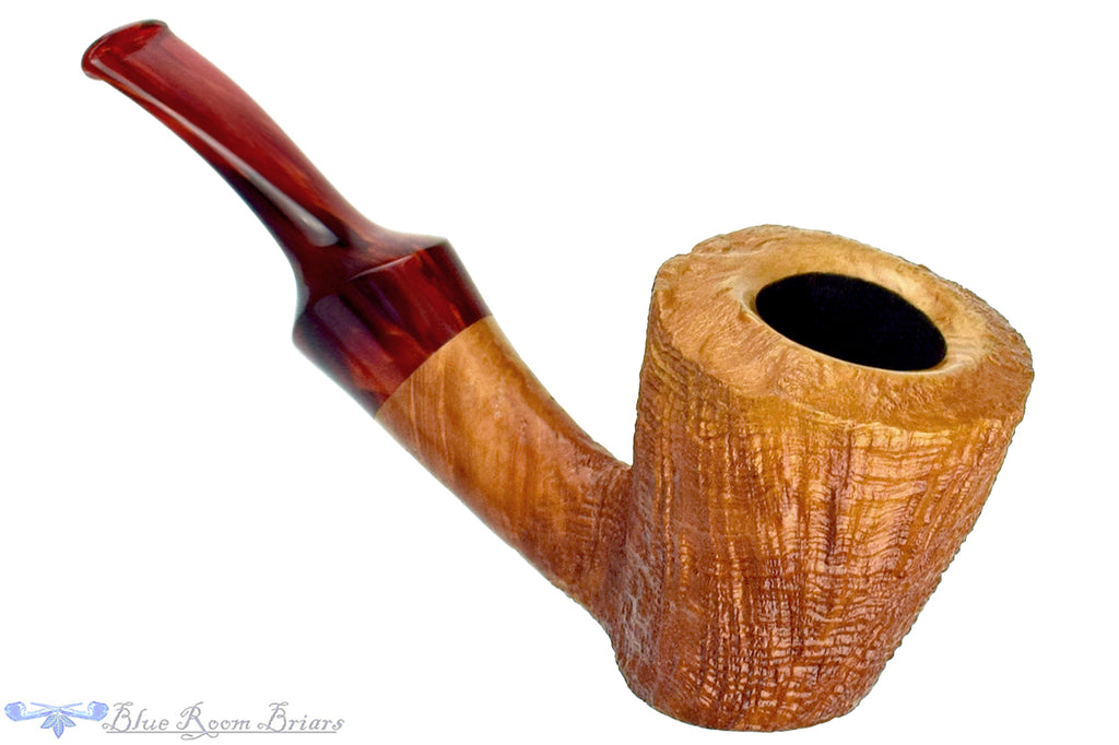 Blue Room Briars is proud to present this Nate King Pipe 1020 Bent Ring Blast Cherrywood Dublin Sitter with Resin Stem and Plateau