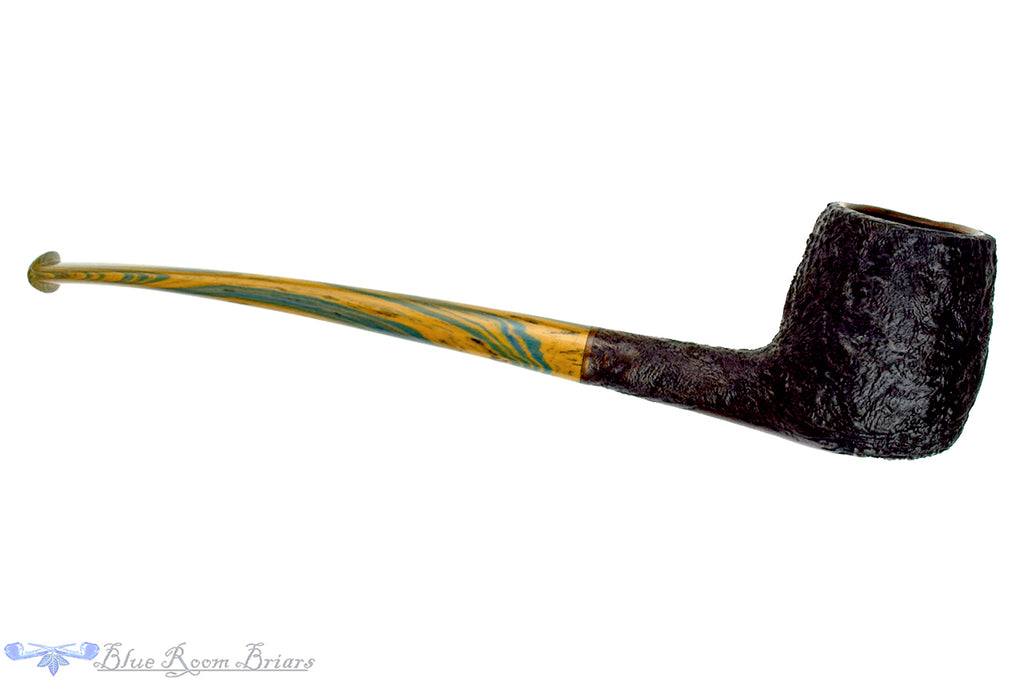 Blue Room Briars is proud to present this Nate King Pipe 1011 Crosscut Sandblast Billiard with Brindle