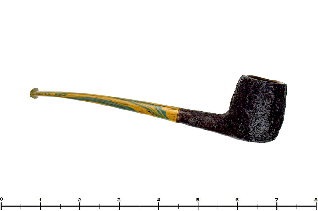 Blue Room Briars is proud to present this Nate King Pipe 1011 Crosscut Sandblast Billiard with Brindle