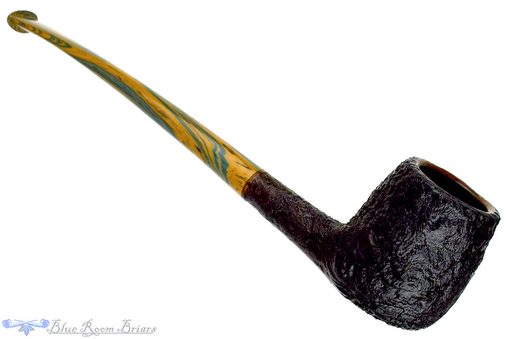 Blue Room Briars is proud to present this Nate King Pipe 1011 Crosscut Sandblast Billiard with Brindle