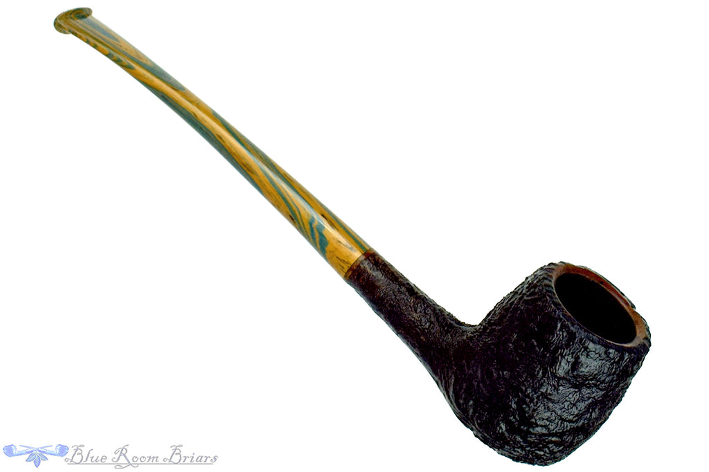 Blue Room Briars is proud to present this Nate King Pipe 1011 Crosscut Sandblast Billiard with Brindle