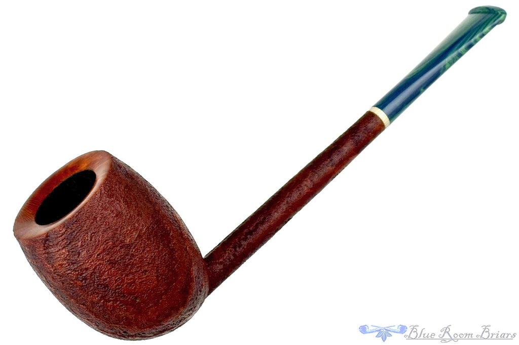Blue Room Briars is proud to present this Scottie Piersel Pipe "Scottie" Sandblast Billiard with Brindle and Ivorite