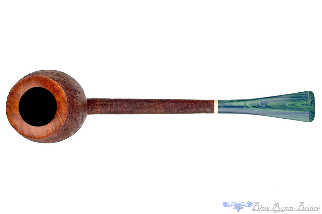 Blue Room Briars is proud to present this Scottie Piersel Pipe "Scottie" Sandblast Billiard with Brindle and Ivorite