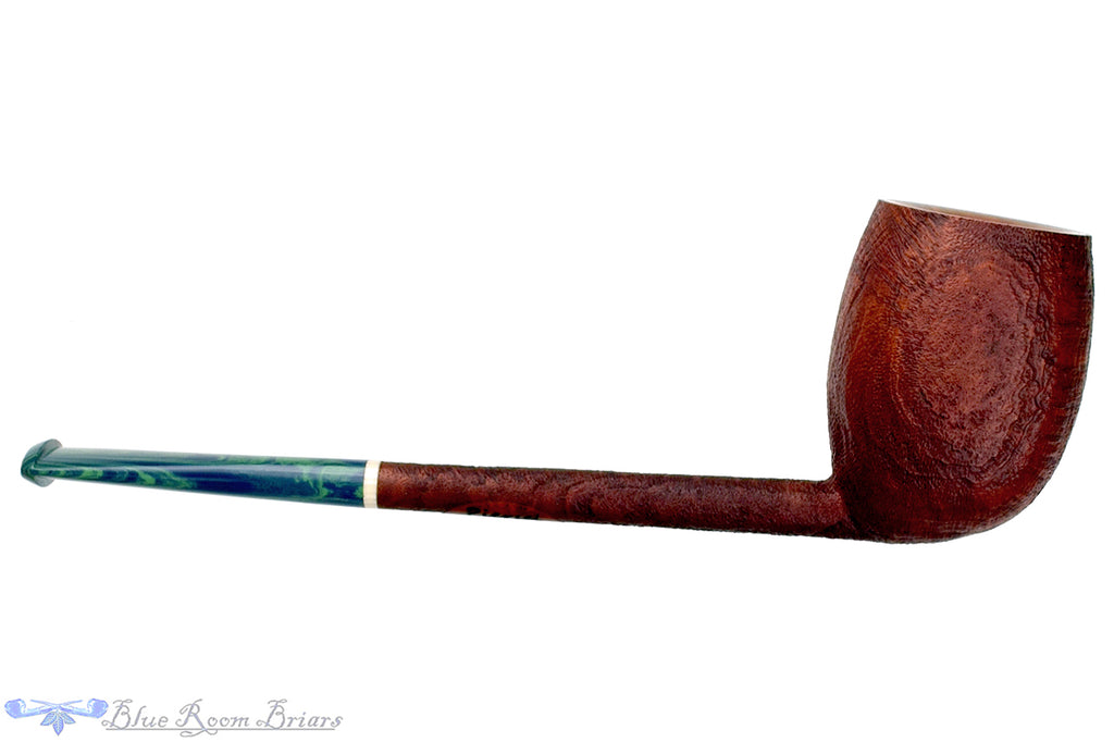 Blue Room Briars is proud to present this Scottie Piersel Pipe "Scottie" Sandblast Billiard with Brindle and Ivorite