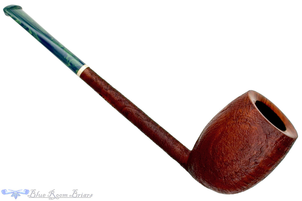 Blue Room Briars is proud to present this Scottie Piersel Pipe "Scottie" Sandblast Billiard with Brindle and Ivorite