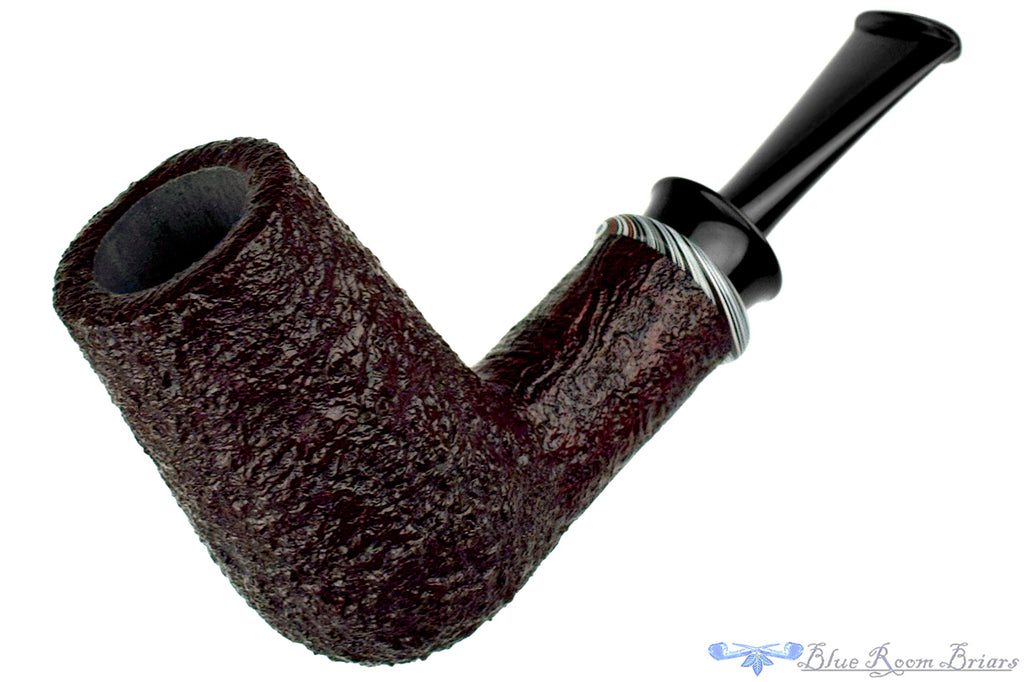 Blue Room Briars is proud to present this Bill Shalosky Pipe 696 Sandblast Brow Burner with Fordite
