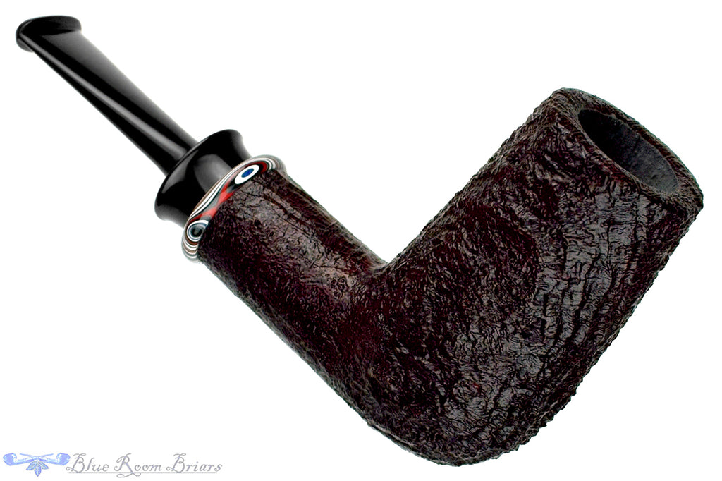Blue Room Briars is proud to present this Bill Shalosky Pipe 696 Sandblast Brow Burner with Fordite