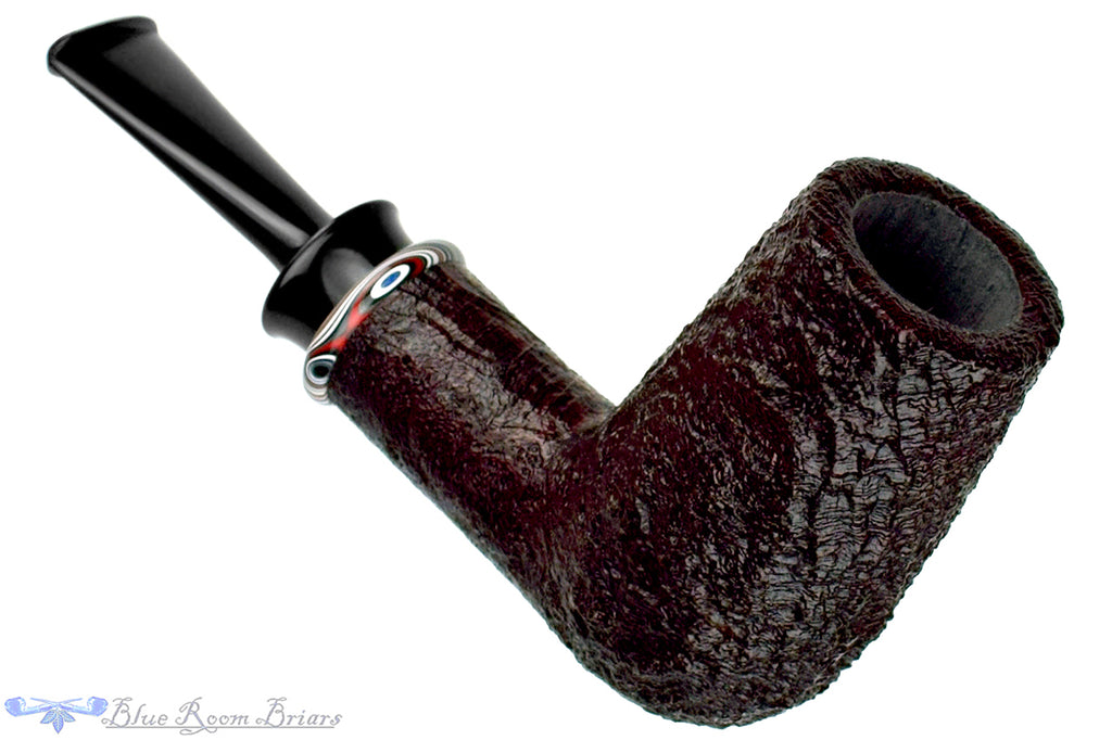 Blue Room Briars is proud to present this Bill Shalosky Pipe 696 Sandblast Brow Burner with Fordite