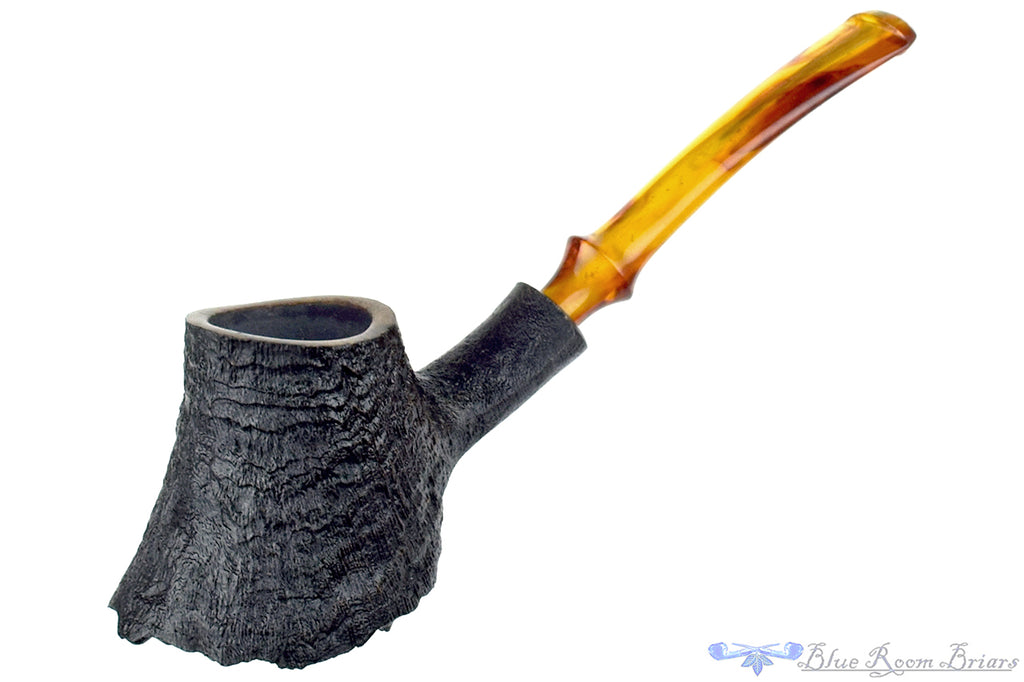 Blue Room Briars is proud to present this Jared Coles Pipe Bent Black Blast Volcano with Plateau and Bakelite