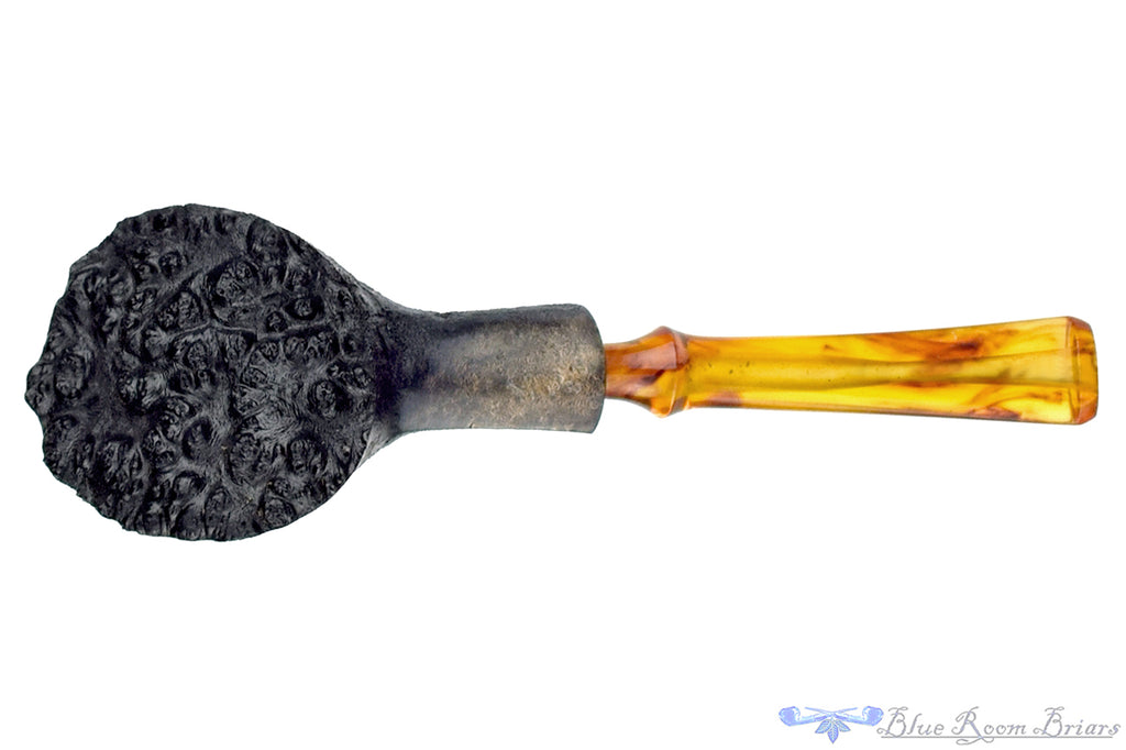 Blue Room Briars is proud to present this Jared Coles Pipe Bent Black Blast Volcano with Plateau and Bakelite