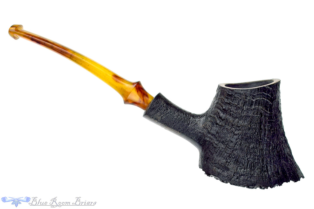 Blue Room Briars is proud to present this Jared Coles Pipe Bent Black Blast Volcano with Plateau and Bakelite