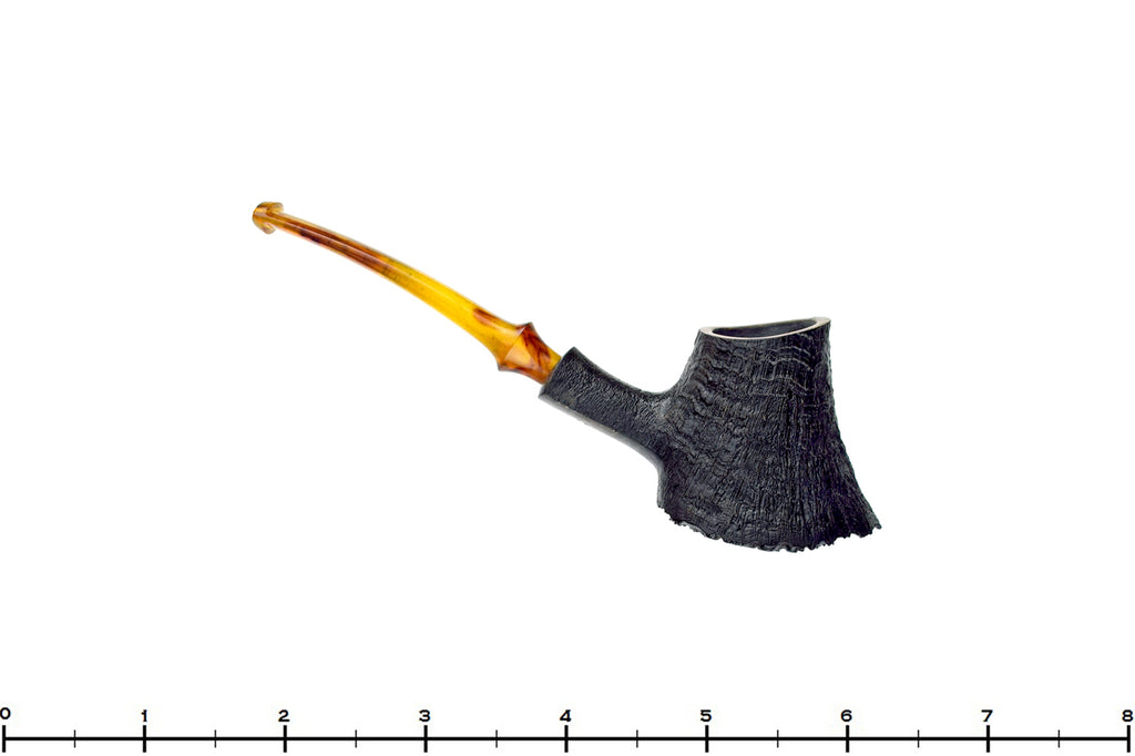 Blue Room Briars is proud to present this Jared Coles Pipe Bent Black Blast Volcano with Plateau and Bakelite